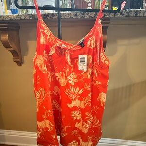 Torrid Bright Orange Camisole with Animal Print